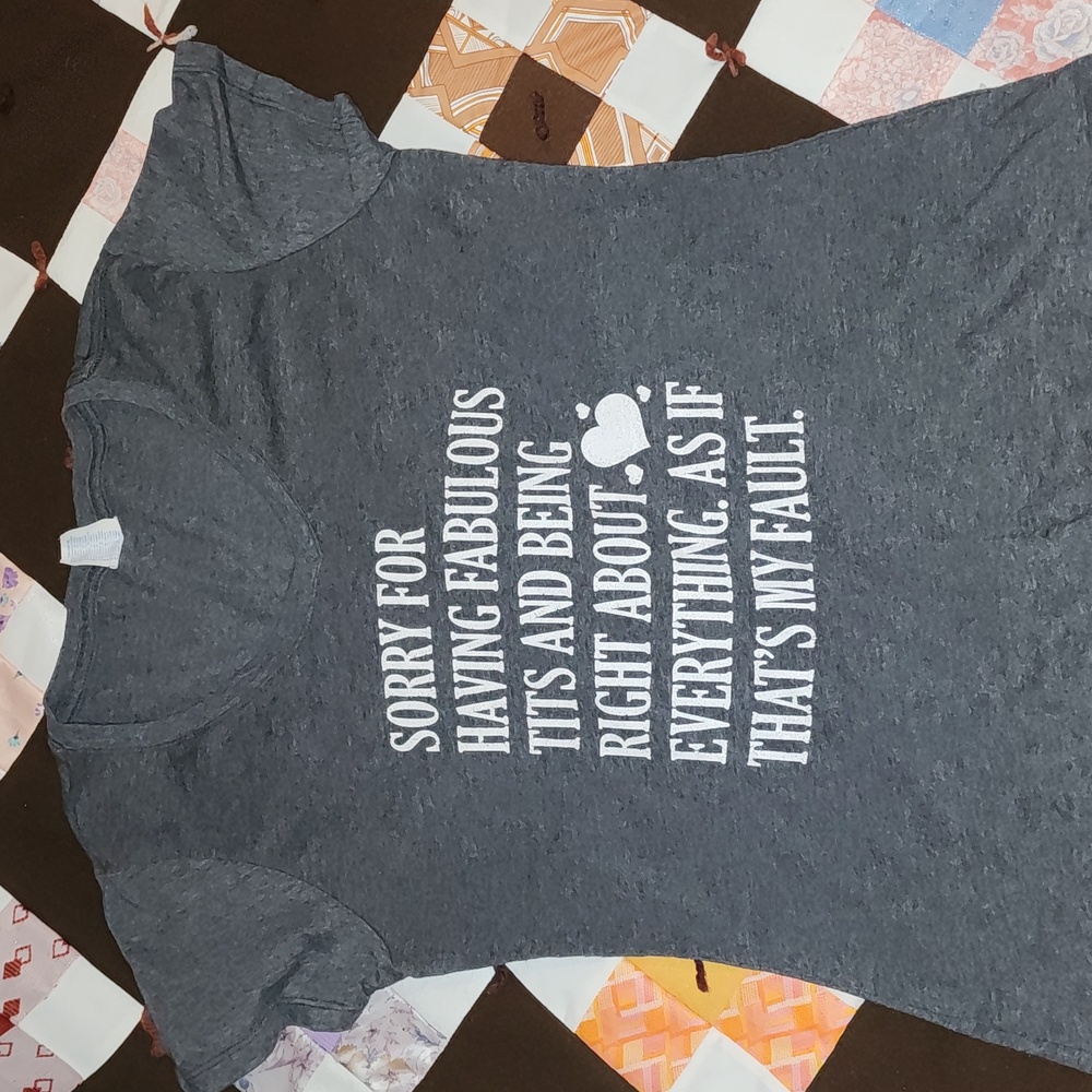 Gray small womens v neck cute